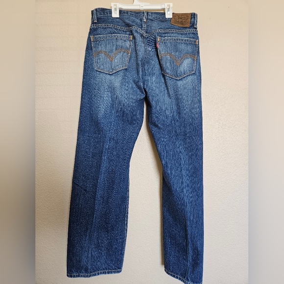 Levis Boot Cut Classic Blue Denim Jeans - Picture 6 of 8